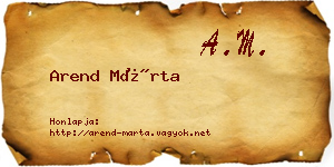 Arend Márta névjegykártya